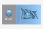 Micronesia waving flag vector