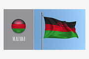 Malawi waving flag vector