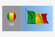 Mali waving flag vector