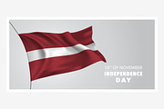 Latvia independence day vector card