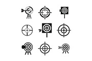 Target icon set, simple style
