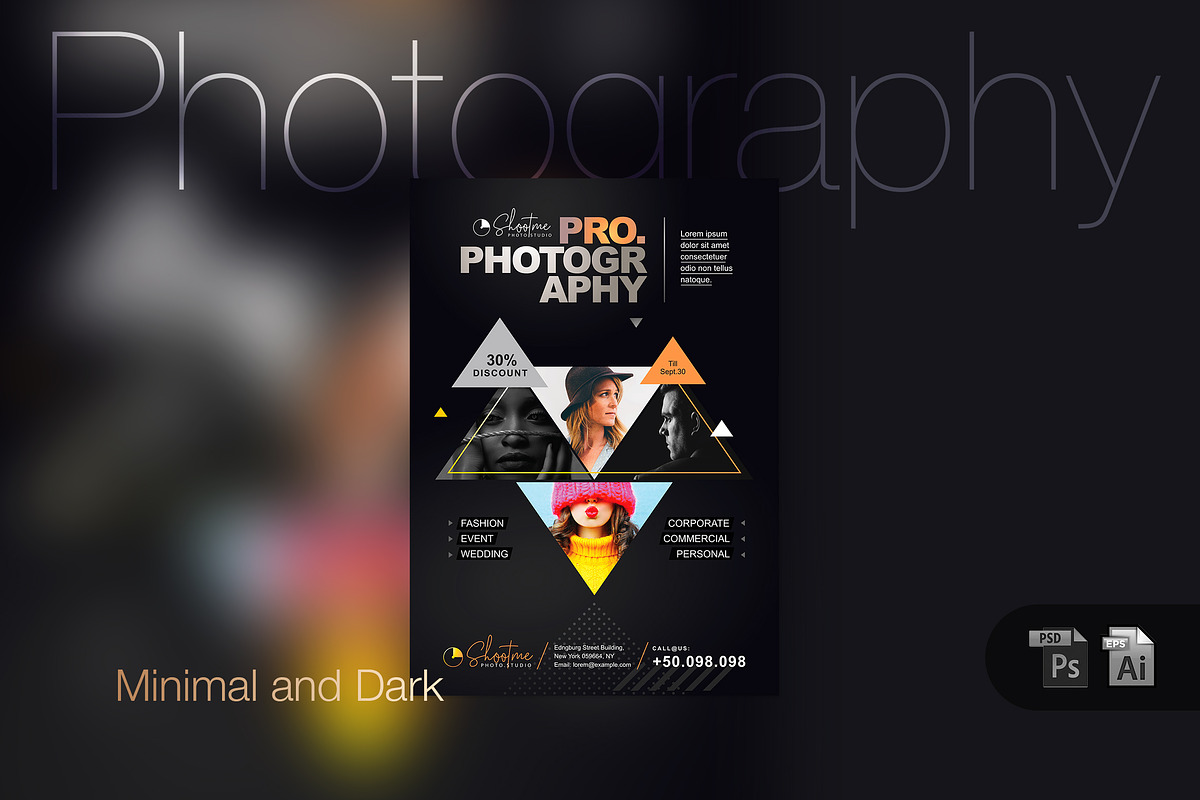 Dark Photography Poster in Flyer Templates - product preview 8
