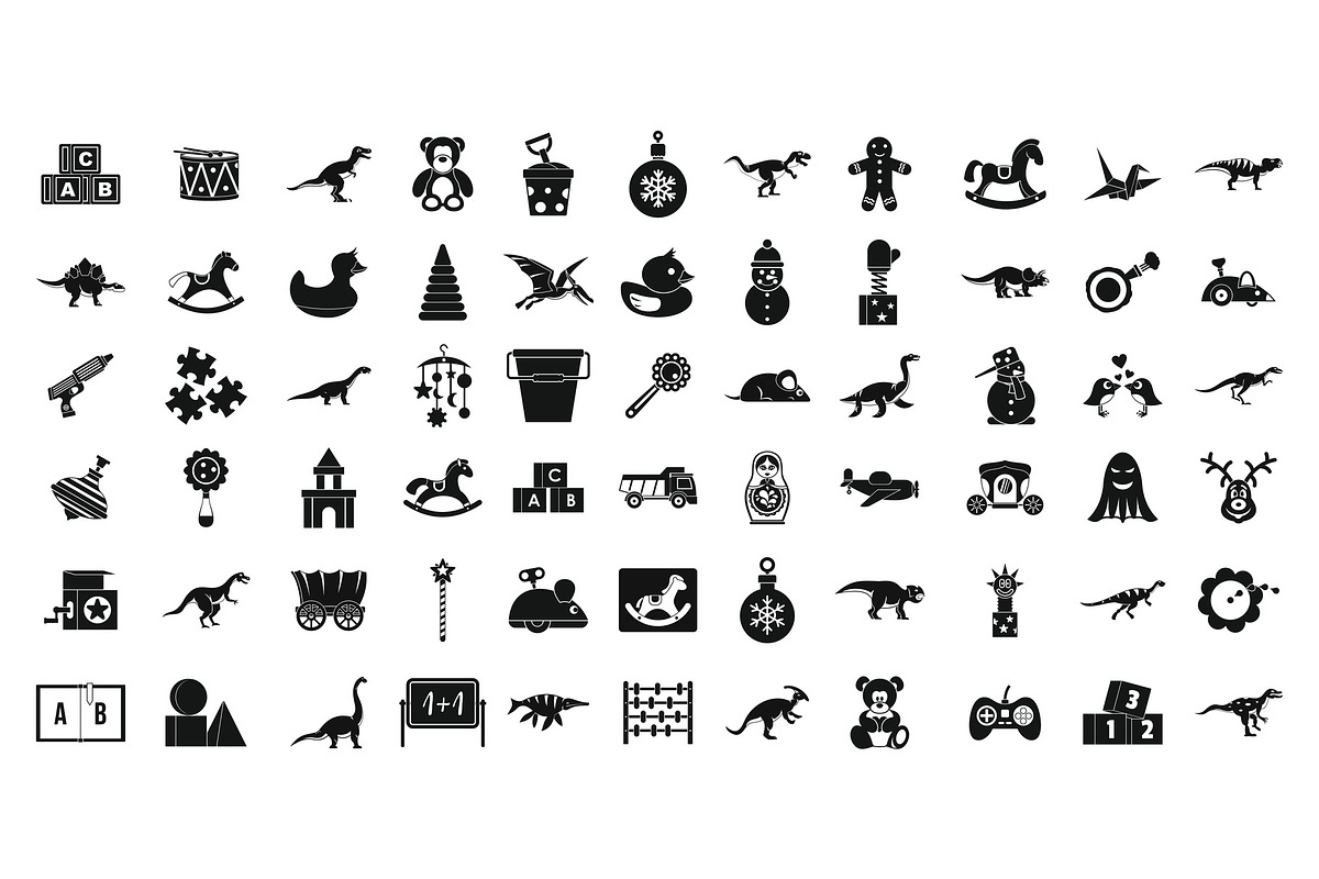Toys icon set, simple style in Illustrations - product preview 8