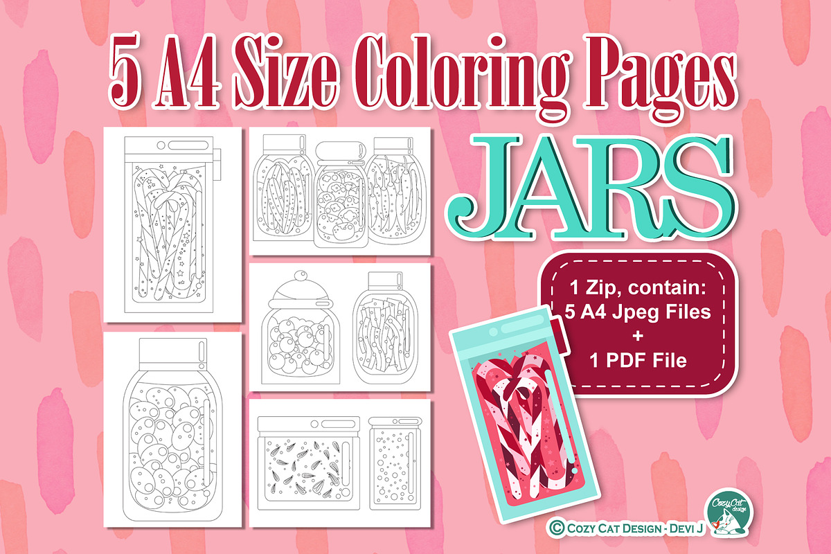 Jars Coloring Pages in Illustrations - product preview 8