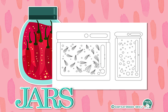 Jars Coloring Pages in Illustrations - product preview 1