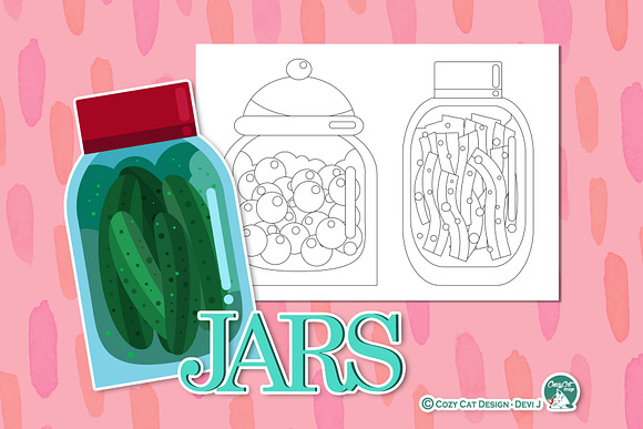 Jars Coloring Pages in Illustrations - product preview 2