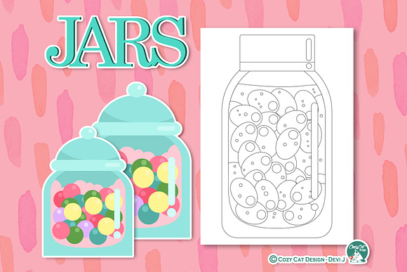 Jars Coloring Pages in Illustrations - product preview 3