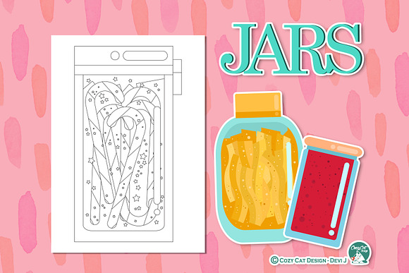 Jars Coloring Pages in Illustrations - product preview 4