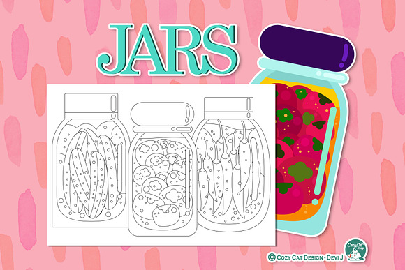 Jars Coloring Pages in Illustrations - product preview 5