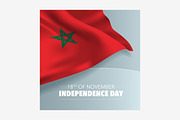 Morocco independence day vector card