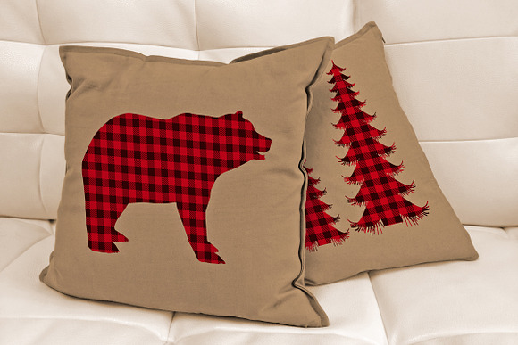 Buffalo Plaid Forest Animals Vector in Illustrations - product preview 5
