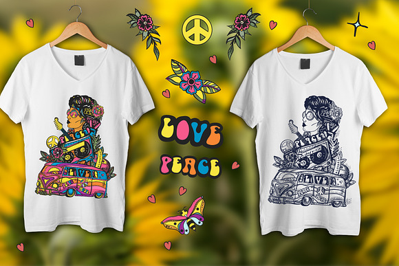 Hippie tattoo in Graphics - product preview 1