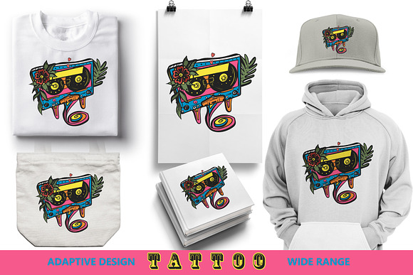Hippie tattoo in Graphics - product preview 2