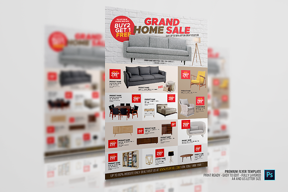 Furniture Sales Multipurpose Flyer in Flyer Templates - product preview 2