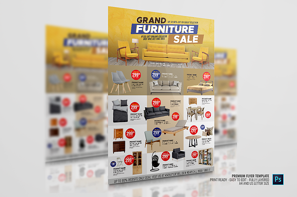 Home Furnishing Multipurpose Sale in Flyer Templates - product preview 2