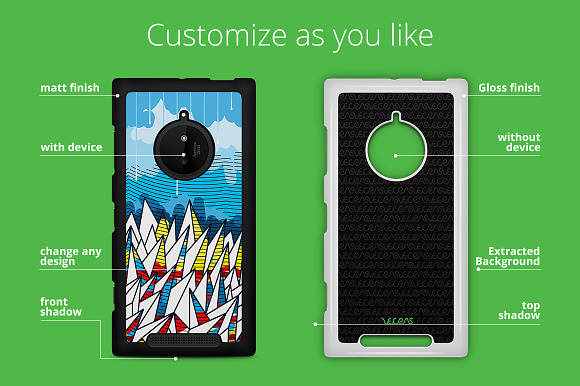 Lumia 830 2d Case Design Mock-up in Product Mockups - product preview 1