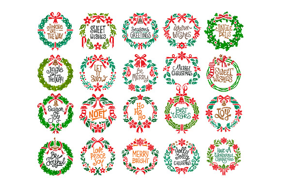 Christmas Wreaths and Quote SVG in Illustrations - product preview 1