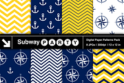 Nautical Navy & Yellow Papers v1