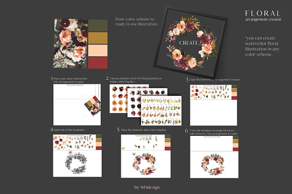 Watercolor Floral Bouquet Creator in Illustrations - product preview 4