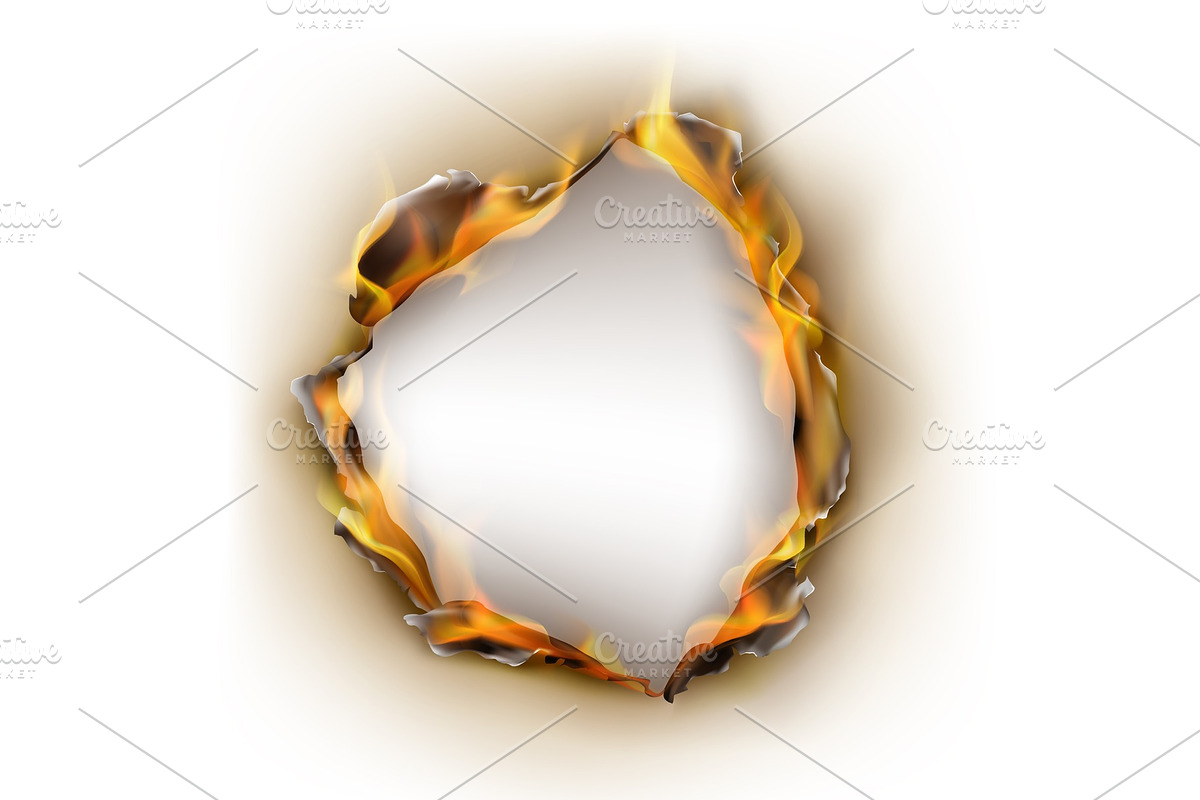 Vector realistic burnt paper, flames in Textures - product preview 8