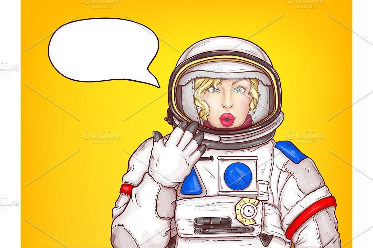 Vector pop art surprised astronaut in Textures - product preview 8