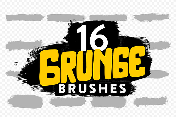 16 Grunge Photoshop Brushes & PNG