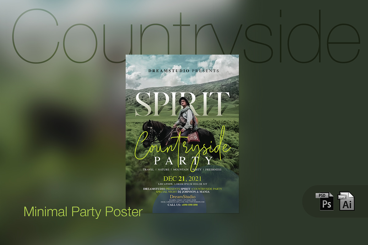 Countryside Spiritual Party Poster in Flyer Templates - product preview 8