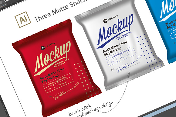 Three Matte Snack Bars Mockup in Product Mockups - product preview 2