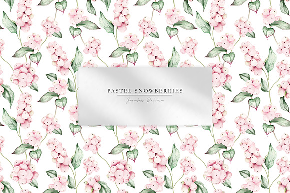 Pastel Snowberries Pattern Bundle in Patterns - product preview 1