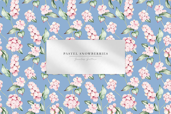 Pastel Snowberries Pattern Bundle in Patterns - product preview 3