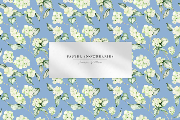 Pastel Snowberries Pattern Bundle in Patterns - product preview 4