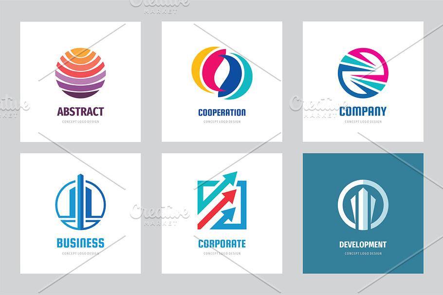 Abstract Business Vector Logo Set