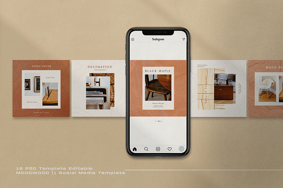 Mood Wood - Instagram Template + SG in Instagram Templates - product preview 4