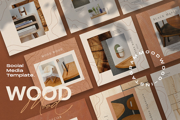 Mood Wood - Instagram Template + SG in Instagram Templates - product preview 5