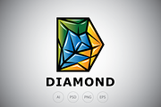 Letter D Diamond Logo Template