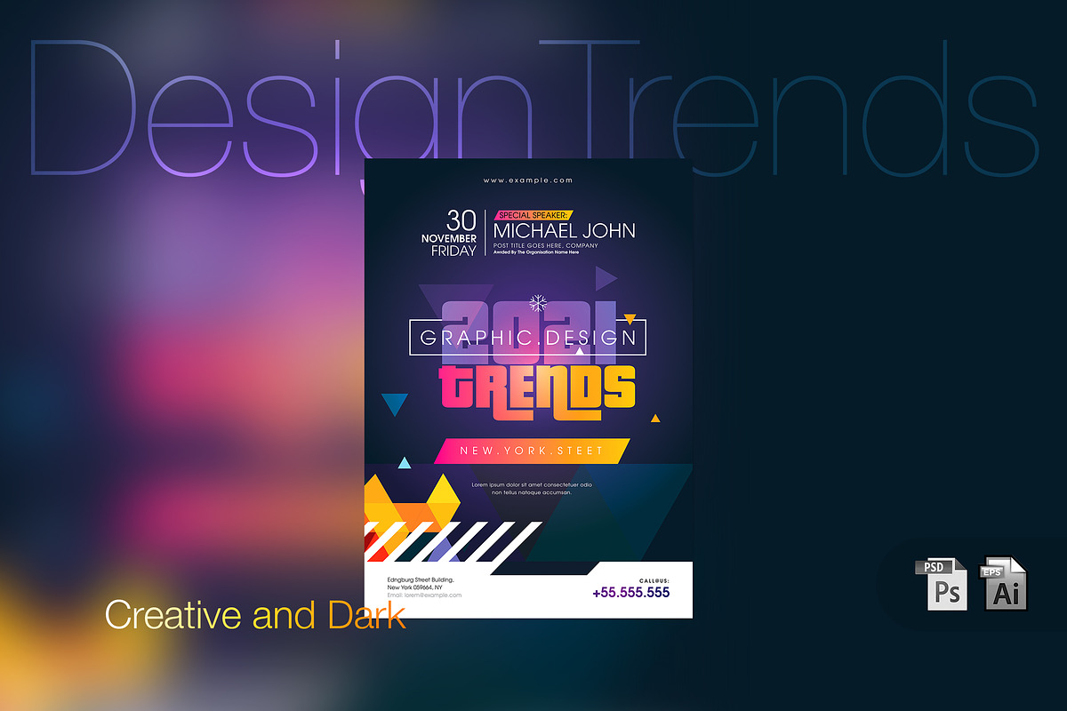 Design Trends Dark Event Poster in Flyer Templates - product preview 8