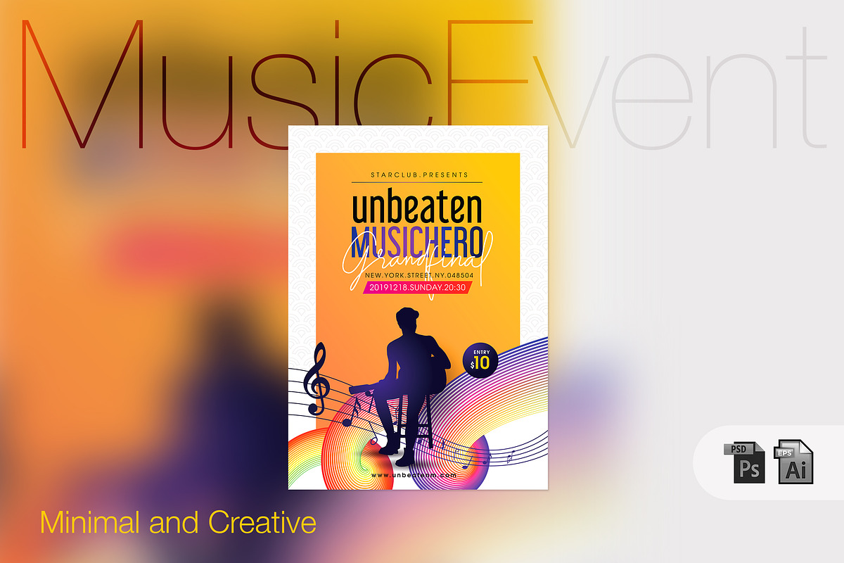 Music Event & Contest Poster in Flyer Templates - product preview 8