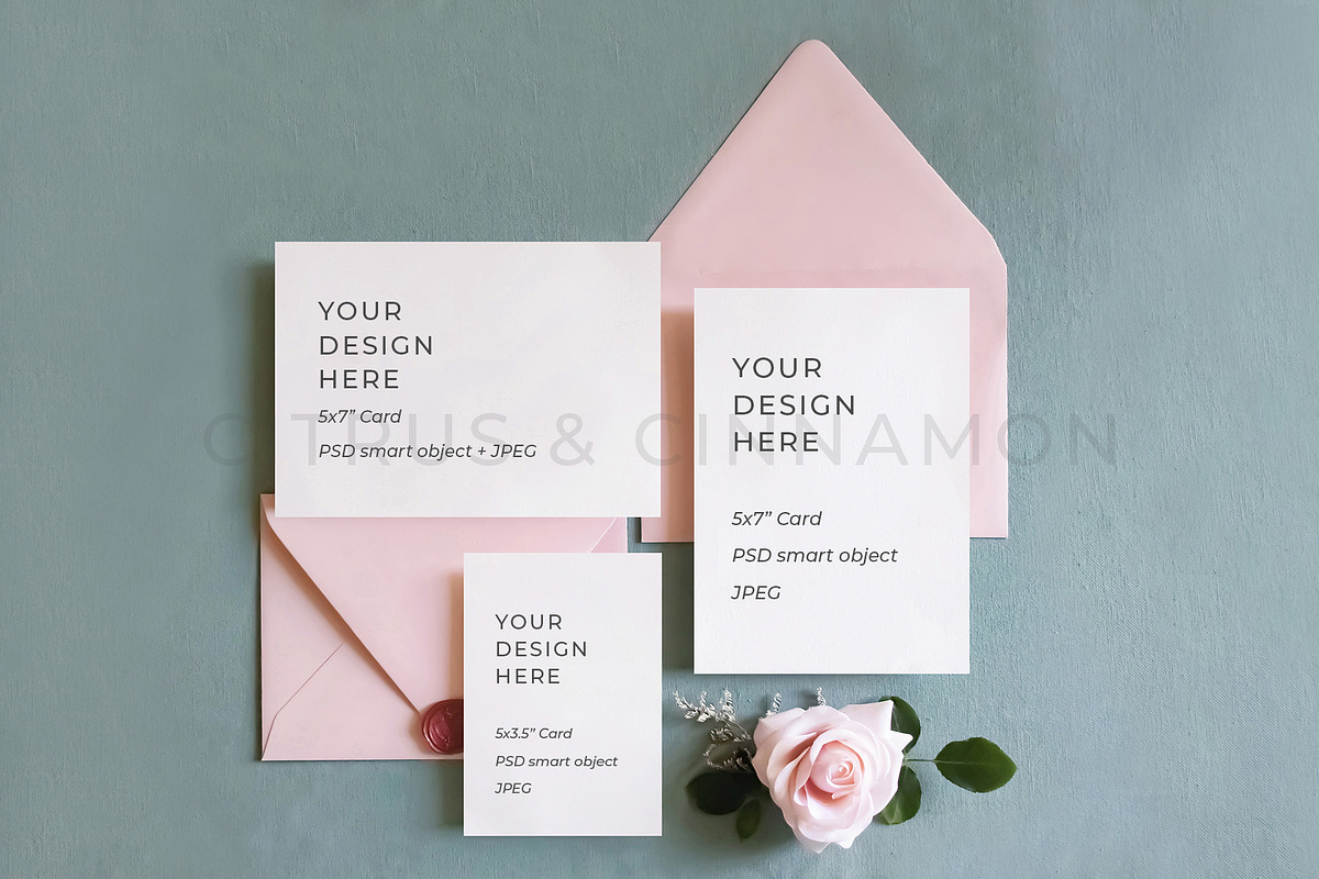 Wedding Invitation Suite Mockup 1335 in Print Mockups - product preview 8