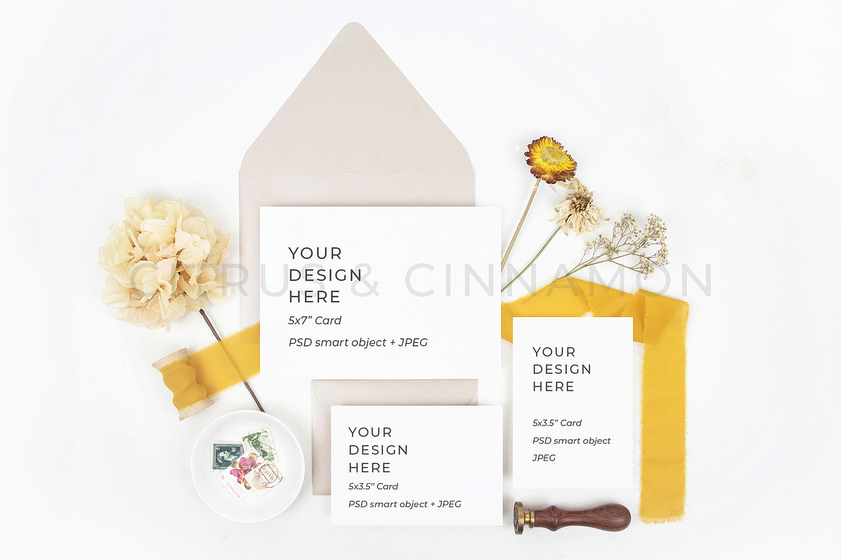 Wedding Invitation Suite Mockup 1639 in Print Mockups - product preview 8