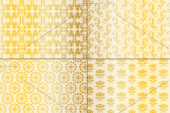 Seamless Gold Lace Patterns in Patterns - product preview 3