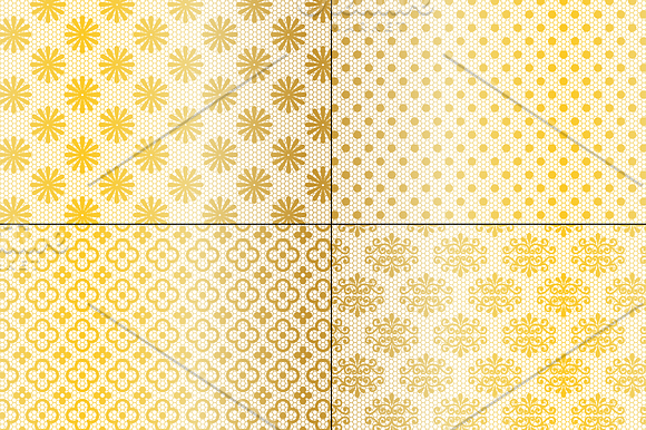 Seamless Gold Lace Patterns in Patterns - product preview 4