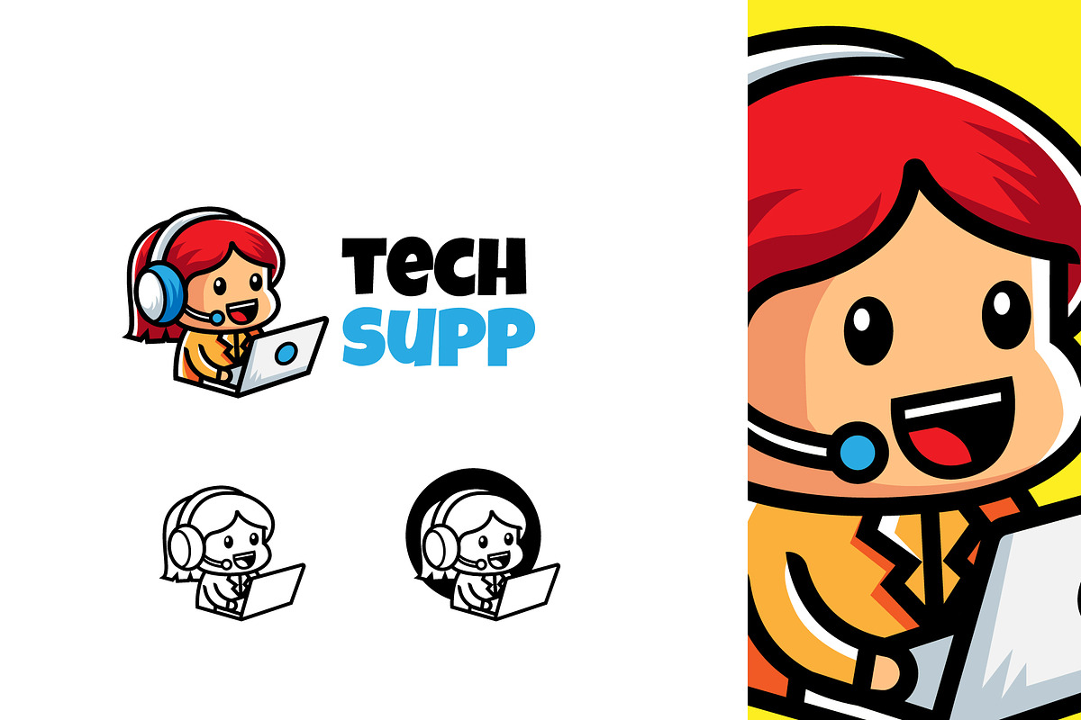 Tech Support - Mascot & Esport Logo in Logo Templates - product preview 8