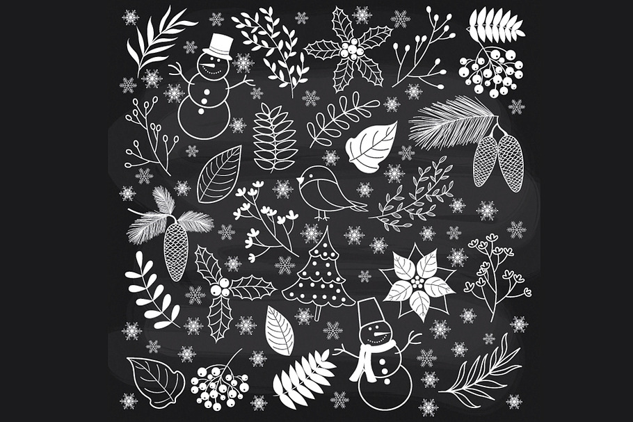 Chalkboard Winter Time in Illustrations - product preview 8