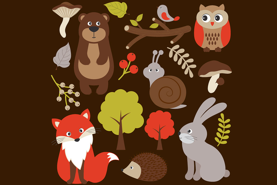 Woodland Animals Set in Illustrations - product preview 8