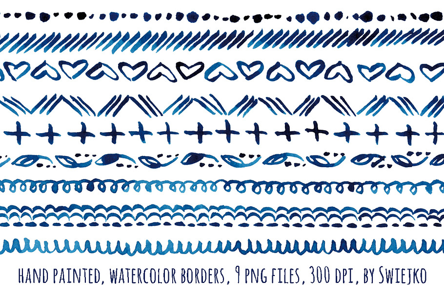 Hand Painted Indigo Borders in Objects - product preview 8