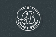 Craft beer logo. Round linear logo.