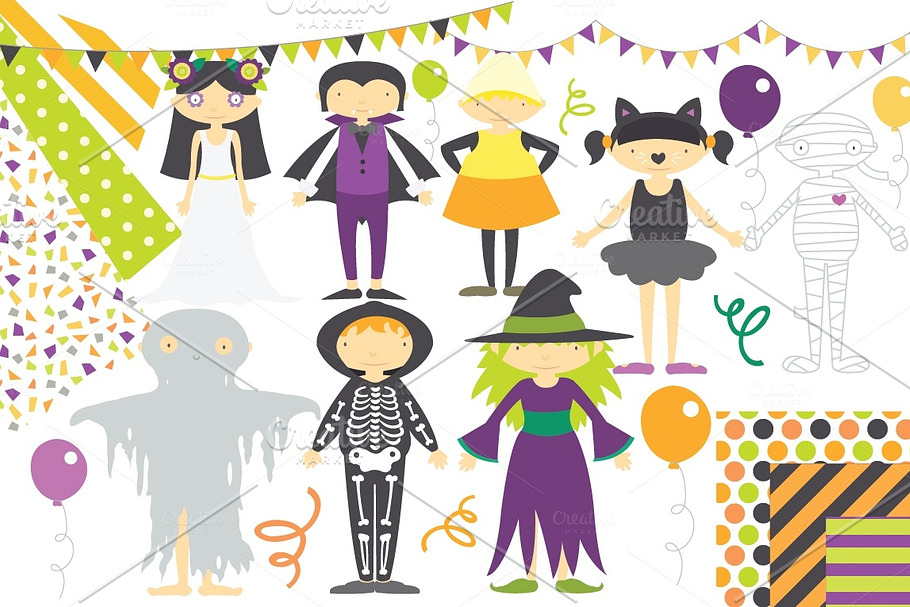 Halloween Party Kids in Illustrations - product preview 8