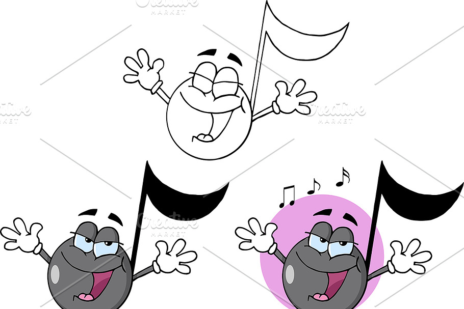 Music Note Character Collection in Illustrations - product preview 8