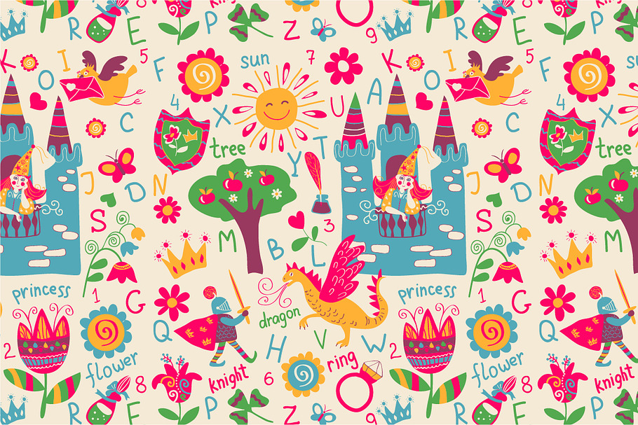 Seamless pattern "Fabulous alphabet" in Patterns - product preview 8