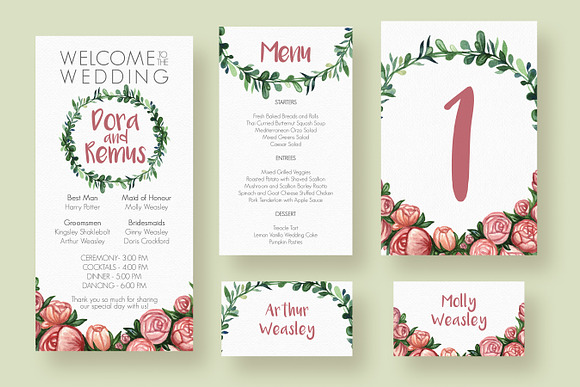 Flower Wreath Wedding Suite in Wedding Templates - product preview 1